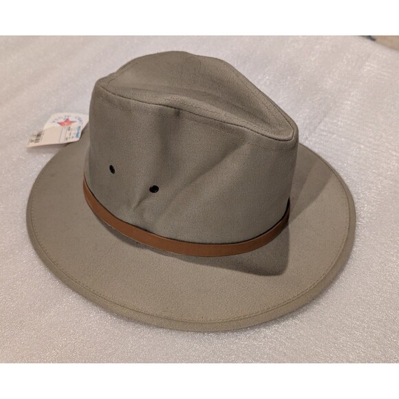 Vintage USA Made TWILL SAFARI HAT Men's MEDIUM Beige Shapeable NWT Deadstock - Picture 4 of 8